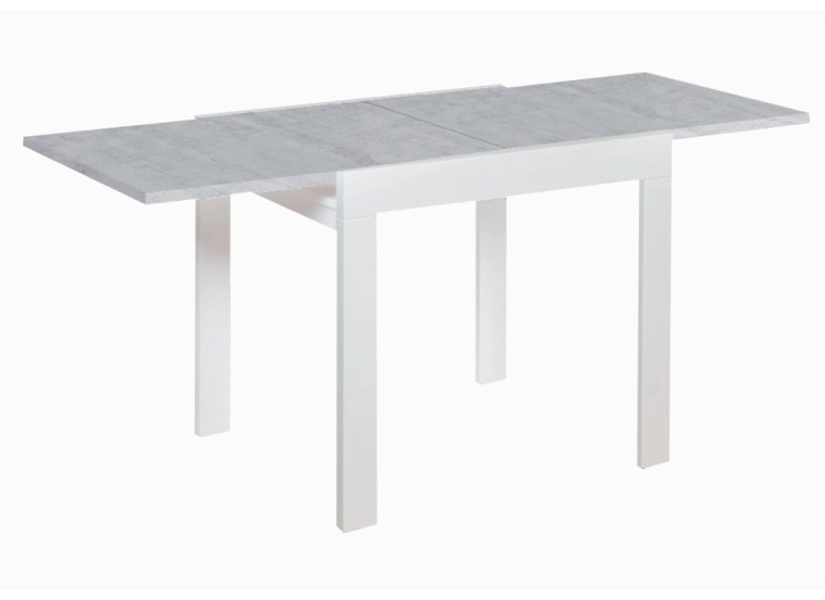 Τραπέζι κουζίνας ξύλινο Kors Beton/Λευκό, 89-178/69/76 εκ., Genomax Τραπέζι κουζίνας ξύλινο Kors Beton/Λευκό, 89-178/69/76 εκ., Genomax