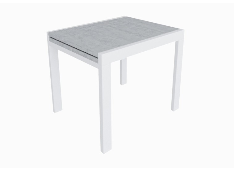 Τραπέζι κουζίνας ξύλινο Kors Beton/Λευκό, 89-178/69/76 εκ., Genomax Τραπέζι κουζίνας ξύλινο Kors Beton/Λευκό, 89-178/69/76 εκ., Genomax