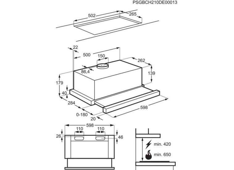 Εντοιχιζόμενος Απορροφητήρας Electrolux LFP326FB Εντοιχιζόμενος Απορροφητήρας Electrolux LFP326FB