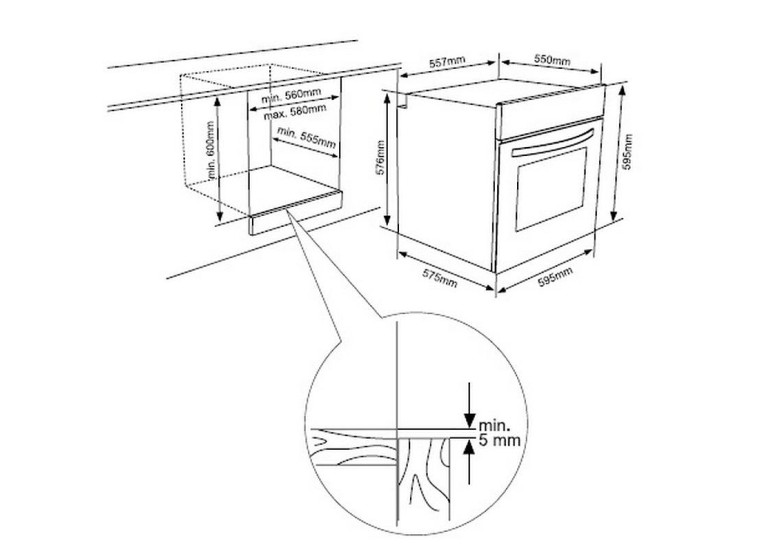 Εντοιχιζόμενος φούρνος  O6HD51H1BG*, 69, A, Καθαρισμός με ατμό,Daewoo
