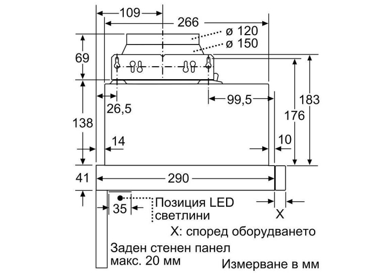 Εντοιχιζόμενος Απορροφητήρας Bosch DFM064W54 Εντοιχιζόμενος Απορροφητήρας Bosch DFM064W54