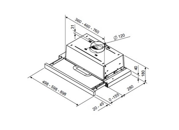 Εντοιχιζόμενος Απορροφητήρας Turboair TT14 LX/GRX/F/60* Εντοιχιζόμενος Απορροφητήρας Turboair TT14 LX/GRX/F/60*