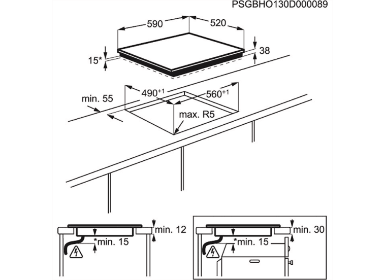 Εντοιχιζόμενη Κεραμική Εστία Electrolux EHF6232FOK Εντοιχιζόμενη Κεραμική Εστία Electrolux EHF6232FOK