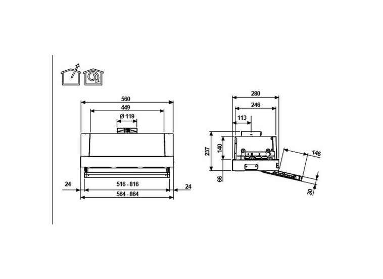 Εντοιχιζόμενος Απορροφητήρας Whirlpool WSK64FLSX Εντοιχιζόμενος Απορροφητήρας Whirlpool WSK64FLSX