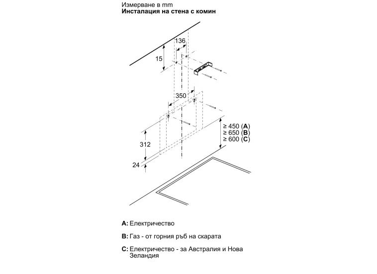 Εντοιχιζόμενος Απορροφητήρας Bosch DWK65DK20 Εντοιχιζόμενος Απορροφητήρας Bosch DWK65DK20