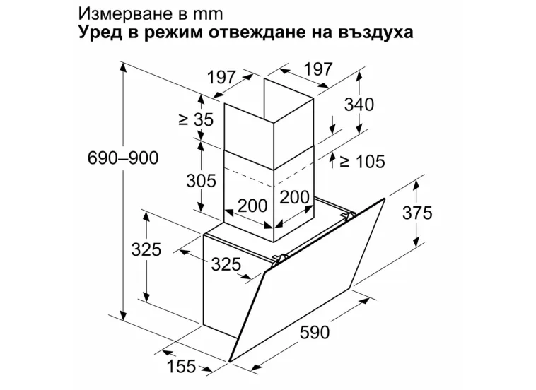 Εντοιχιζόμενος Απορροφητήρας Bosch DWK65DK20 Εντοιχιζόμενος Απορροφητήρας Bosch DWK65DK20