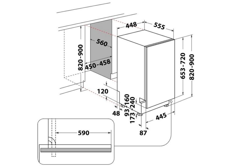 Εντοιχιζόμενο Πλυντήριο Πιάτων Whirlpool WSIC 3M27 Εντοιχιζόμενο Πλυντήριο Πιάτων Whirlpool WSIC 3M27