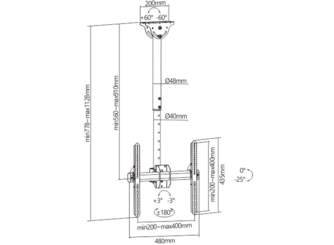 Βάσεις Στήριξης Τηλεόρασης Τοίχου Crown WM50K55CLG