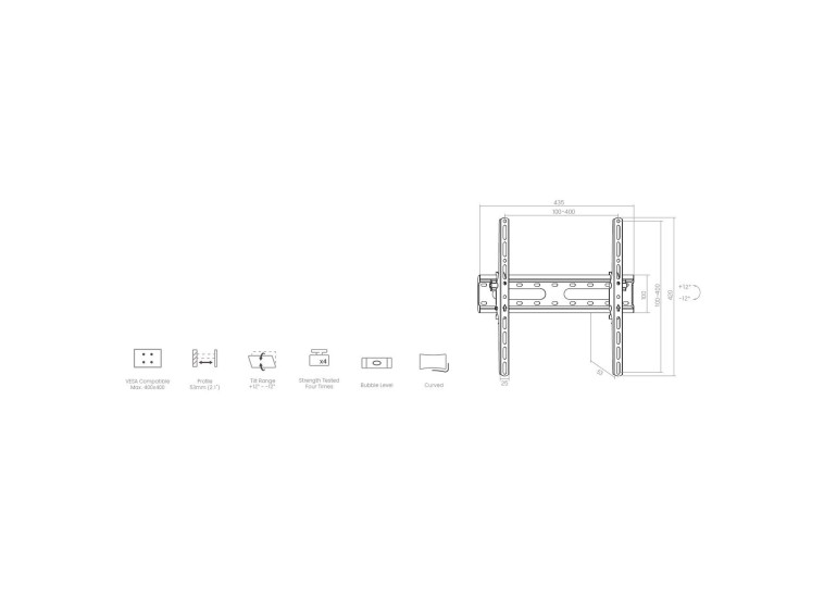 Βάσεις Στήριξης Τηλεόρασης Τοίχου Crown WM45K3270ST Βάσεις Στήριξης Τηλεόρασης Τοίχου Crown WM45K3270ST