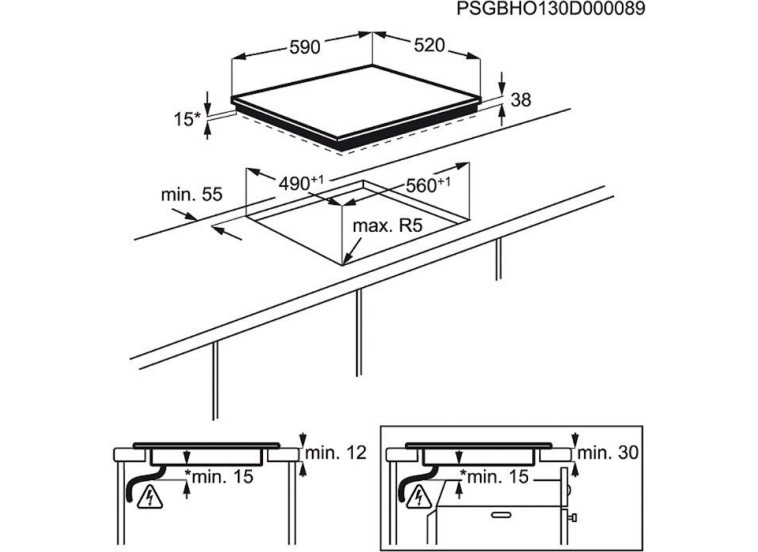 Εντοιχιζόμενη Κεραμική Εστία Electrolux EHF6547FXK Εντοιχιζόμενη Κεραμική Εστία Electrolux EHF6547FXK
