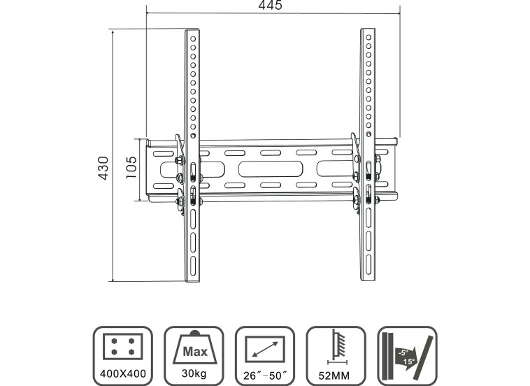 Βάσεις Στήριξης Τηλεόρασης Τοίχου X-TREMER 2650T Βάσεις Στήριξης Τηλεόρασης Τοίχου X-TREMER 2650T