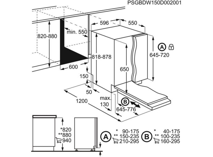 Εντοιχιζόμενο Πλυντήριο Πιάτων Electrolux EEA27200L