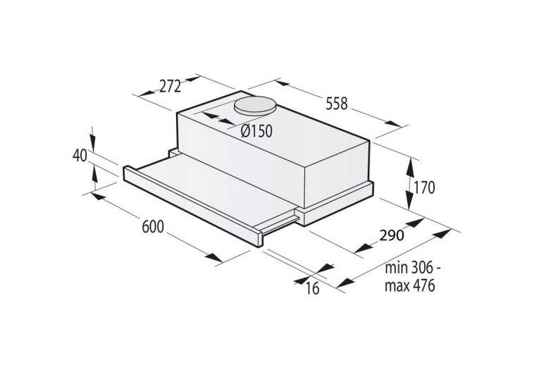 Εντοιχιζόμενος Απορροφητήρας Gorenje TH60E3B Εντοιχιζόμενος Απορροφητήρας Gorenje TH60E3B