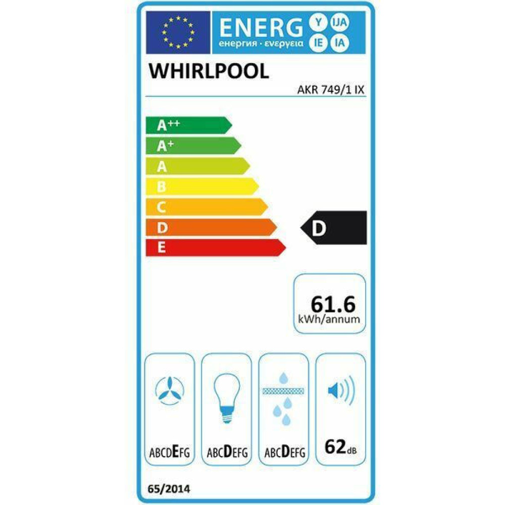Απορροφητήρας Συρόμενος, AKR 749/1 IX , Whirlpool 