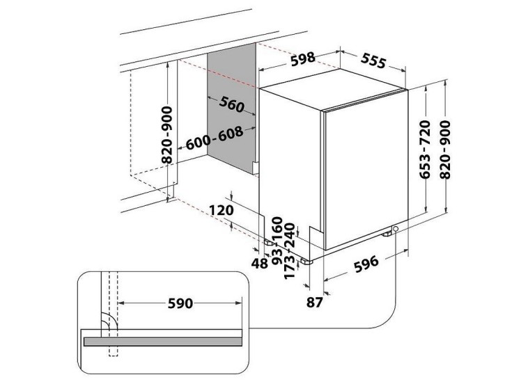 Εντοιχιζόμενο πλυντήριο πιάτων, W2I HD526 A, 14 Σερβίτσια, 600 W, 60cm, E, Whirlpool Εντοιχιζόμενο πλυντήριο πιάτων, W2I HD526 A, 14 Σερβίτσια, 600 W, 60cm, E, Whirlpool