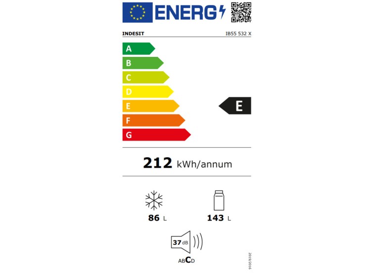Ψυγειοκαταψύκτης, IB55 532 X, 229lt, Υ152.5xΠ54xΒ57εκ., Inox, E, Indesit Ψυγειοκαταψύκτης, IB55 532 X, 229lt, Υ152.5xΠ54xΒ57εκ., Inox, E, Indesit