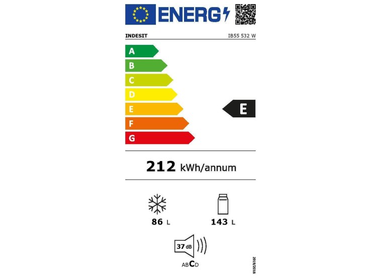 Ψυγειοκαταψύκτης, IB55 532 W, 229lt, Υ152.5xΠ54xΒ57.5εκ., Λευκό, E, Indesit Ψυγειοκαταψύκτης, IB55 532 W, 229lt, Υ152.5xΠ54xΒ57.5εκ., Λευκό, E, Indesit