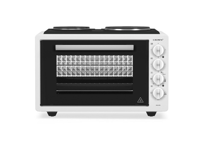 Ηλεκτρικό Φουρνάκι 42lt με 2 Εστίες, CMO-433W Λευκό, Crown 