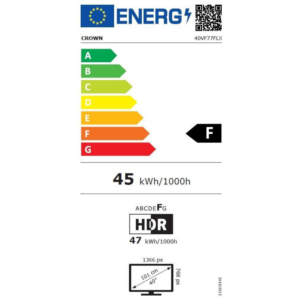 Τηλεόραση 40" Full HD LED 40VF77FLX HDR (2024), Crown 