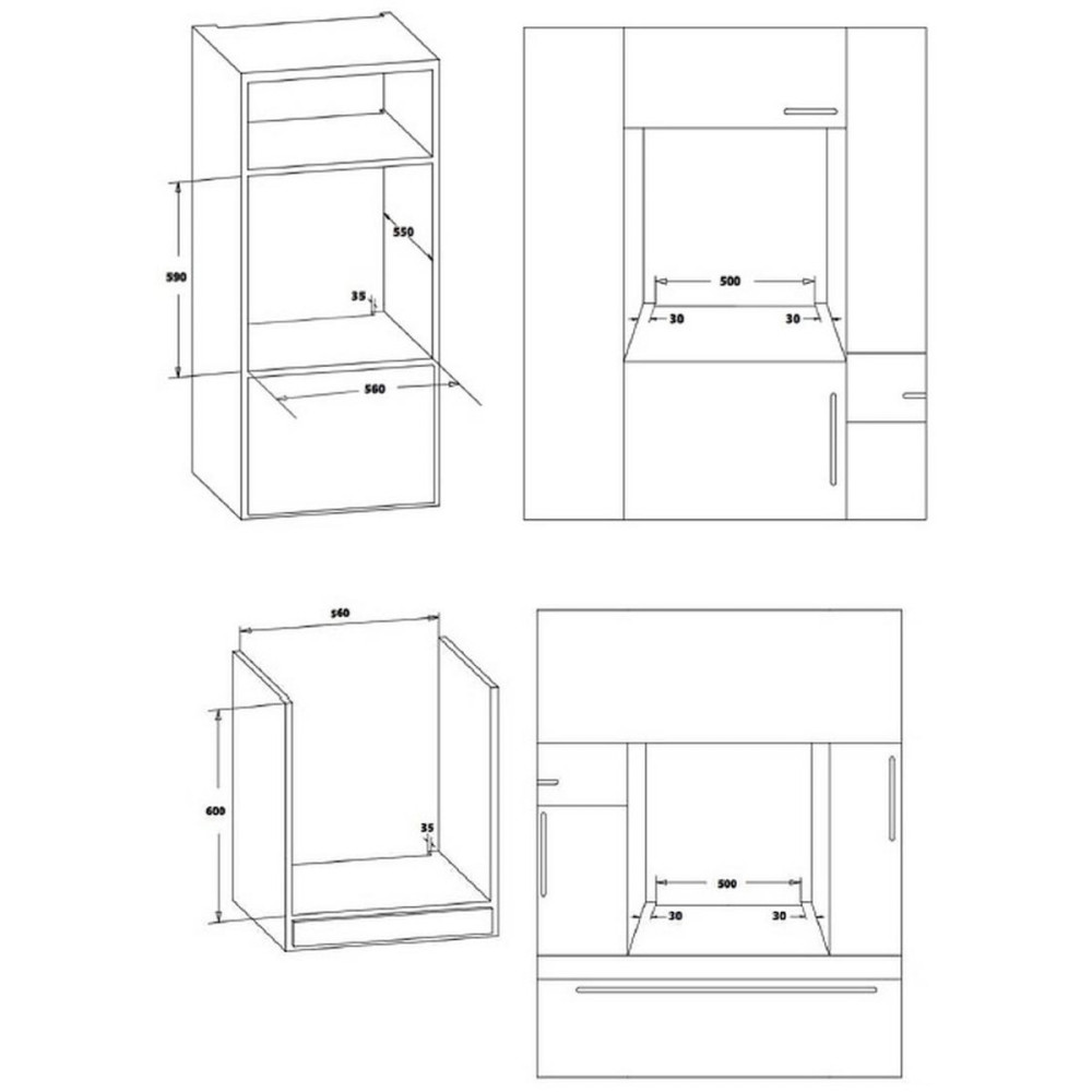 Φούρνος άνω Πάγκου, 79lt χωρίς Εστίες, Π56εκ., Inox, FCM 800A IX, Crown 