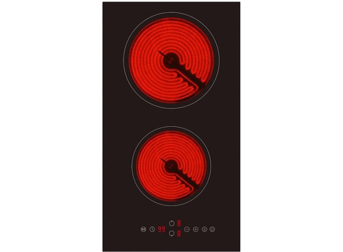 Εντοιχιζόμενη Κεραμική Εστία Αυτόνομη με Λειτουργία Κλειδώματος 28.8x52εκ., AE-302S,Domino,Arielli