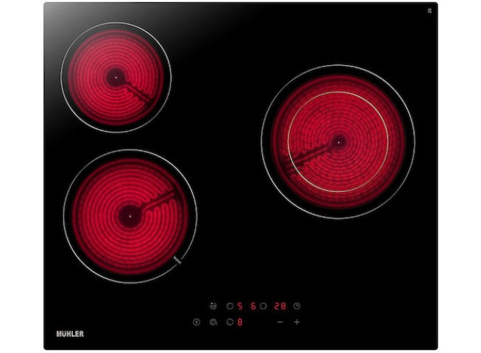 Φούρνος άνω Πάγκου 65lt με Κεραμικές Εστίες Π59εκ., FCM 106AIX + CHP32 , Crown 