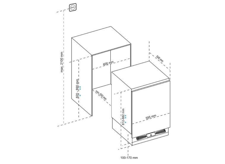 Εντοιχιζόμενο Mini Bar NoFrost Υ82xΠ60xΒ55εκ. Λευκό FXNE 1600 Εντοιχιζόμενο Mini Bar NoFrost Υ82xΠ60xΒ55εκ. Λευκό FXNE 1600