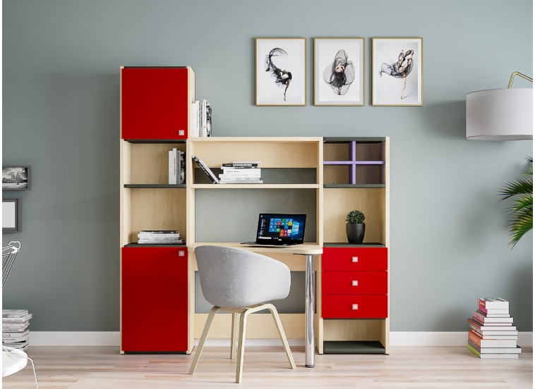 Σύνθεση Γραφείου Comp 2B, Χρώματα Group 3, 182x195x68 εκ., All4home Σύνθεση Γραφείου Comp 2B, Χρώματα Group 3, 182x195x68 εκ., All4home