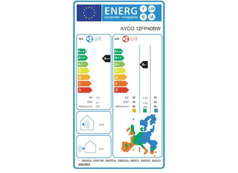 Κλιματιστικό Inverter 12000 BTU A++/A+ με Φίλτρο Άνθρακα,12FP40BW ,Ayco