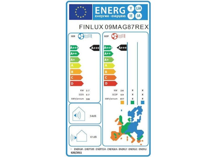 Κλιματιστικό Inverter 9000 BTU A+++ με WiFi, 09MAG87REX ,Finlux