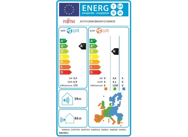 Κλιματιστικό Fujitsu ASYG 12KMCBN/AOYG12KMCBN