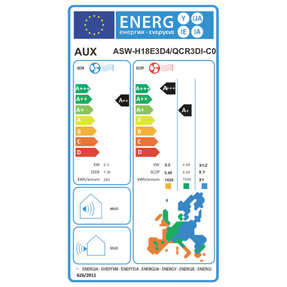 Κλιματιστικό Inverter,18000 BTU A++/A+ με Ιονιστή και WiFi Grey, ASW-H18E3D4/QCR3DI-C0 ,  AUX