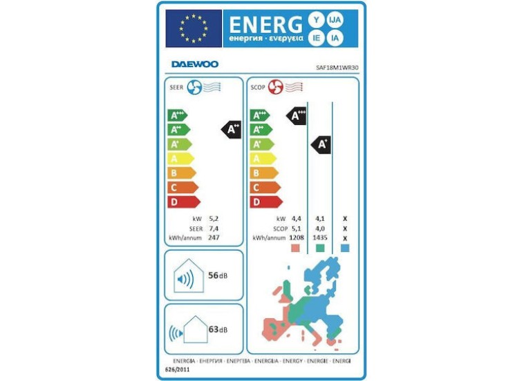 Κλιματιστικό Inverter,18000 Btu A++/A+++, SAF18M1WR30 , DAEWOO