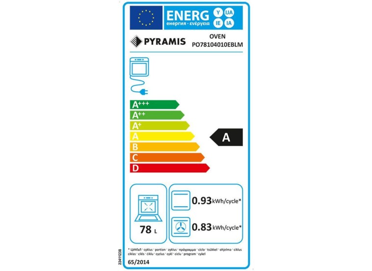 Φούρνος άνω Πάγκου χωρίς Εστίες ,PO78104010EBLM, 78lt, Μαύρος, Pyramis , 34070601 Φούρνος άνω Πάγκου χωρίς Εστίες ,PO78104010EBLM, 78lt, Μαύρος, Pyramis , 34070601