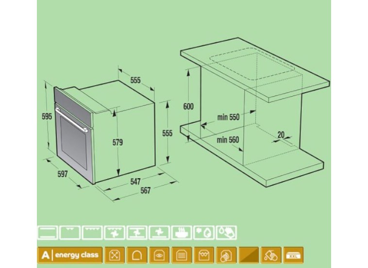 Φούρνος κάτω Πάγκου χωρίς Εστίες ,KBC637E115X, 67lt, Inox , Korting ,34016601 Φούρνος κάτω Πάγκου χωρίς Εστίες ,KBC637E115X, 67lt, Inox , Korting ,34016601