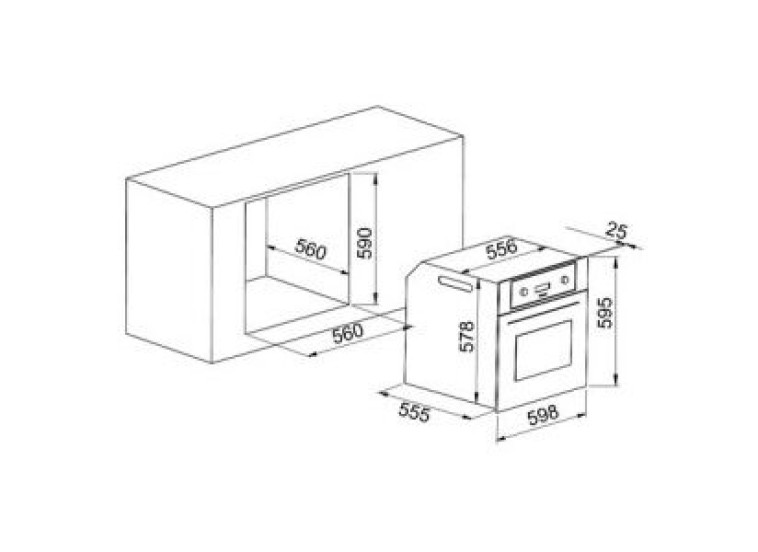 Φούρνος άνω πάγκου, 65lt, Π59.8 Υ59.5 Β55.5 εκ. , FCM 600A IX,  Crown  