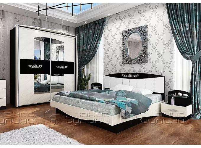 Σετ Κρεβατοκάμαρας 4 τεμαχίων 160/200, Carmen, Λευκό, 252,5/205/88 εκ., 1219920897, Genomax