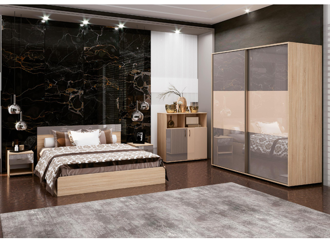 Σετ Κρεβατοκάμαρας 5 τεμαχίων 160/200, Selena, 164/205/90 εκ., Genomax