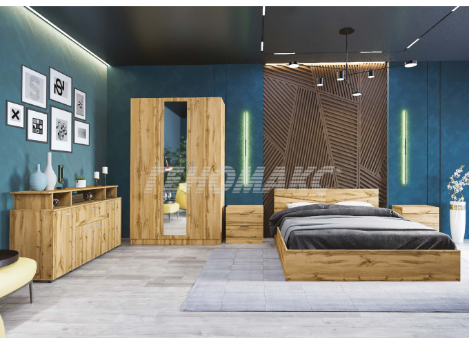 Σετ Κρεβατοκάμαρας 6 τεμαχίων με ΔΩΡΟ στρώμα 160/200 και μηχανισμό ανύψωσης, 1217073 Σασό, 164,5/206/78 εκ., Genomax