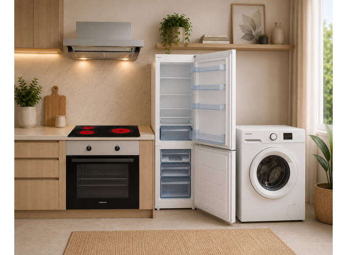 Σετ Φούρνος Εστία, Απορροφητήρας FCM 106AIX + CHP32 + CT6040IX + GN3130 + LW86T , Crown