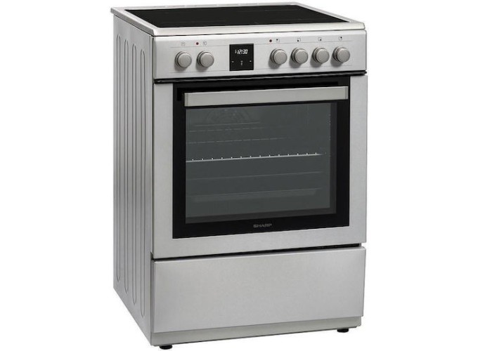 Κουζίνα 65lt με Κεραμικές Εστίες , KF-76FVDT22IMK-EU ,Π60εκ. Inox,Sharp 