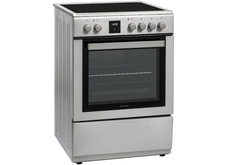 Κουζίνα 65lt με Κεραμικές Εστίες , KF-76FVDT22IMK-EU ,Π60εκ. Inox,Sharp 