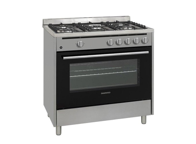 Κουζίνα αερίου F9GG33IH1BG 90 cm, 5 καυστήρες αερίου, Inox,Daewoo