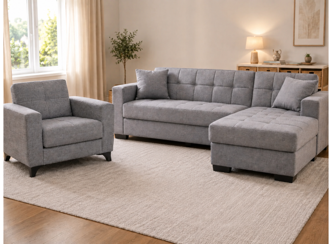 Σετ Σαλονιού Soft Living Grey , All4home