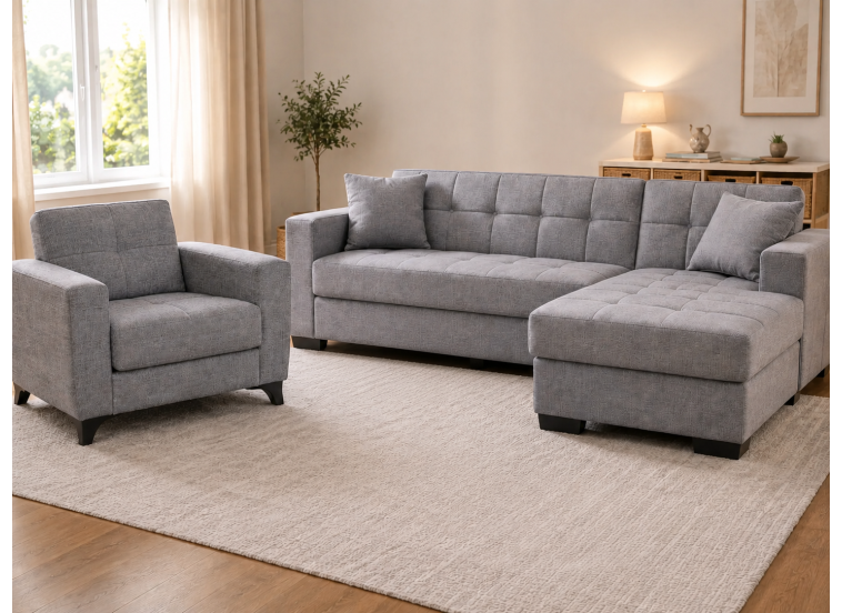 Σετ Σαλονιού Soft Living Grey , All4home