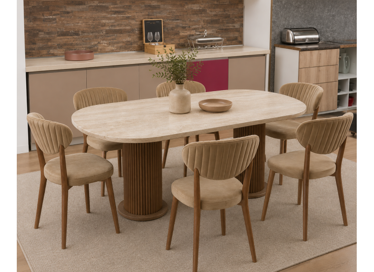 Σετ Τραπεζαρίας με 6 καρέκλες, Scandi ,180x90x75 εκ. All4home