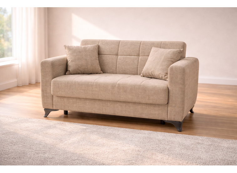 Σετ σαλονιού, Τριθέσιος - Διθέσιος καναπές Modesto,Μπεζ , All4home