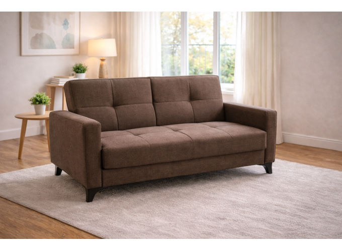 Διθέσιος Καναπές-κρεβάτι Modestole Καφέ 155x85x80εκ.