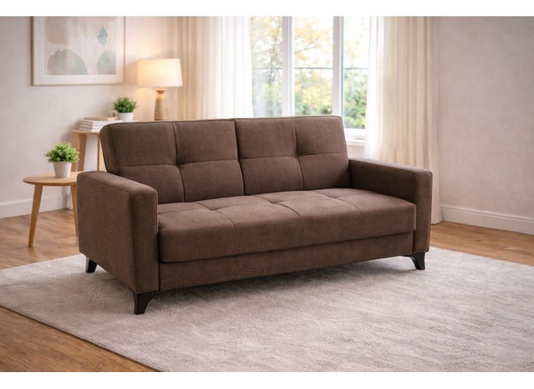 Διθέσιος Καναπές-κρεβάτι Modestole Καφέ 155x85x80εκ.