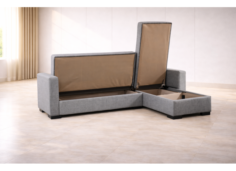 Γωνιακός καναπές-κρεβάτι New Dynamic Corner, γκρι, Νο 51-002, κωδ. 2770000045, All4home